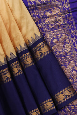 Collection of Narayanpet Silk Beige Saree in a gallery layout