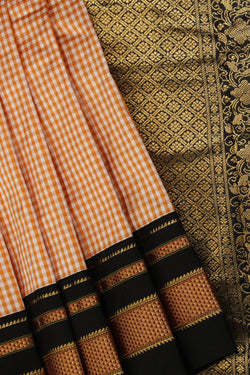 Collection of Narayanpet Silk Brown Saree in a gallery layout