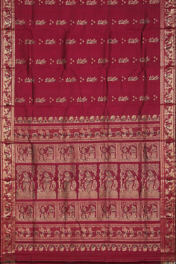 Collection of Baluchari Silk Plum-Pink Saree in a gallery layout