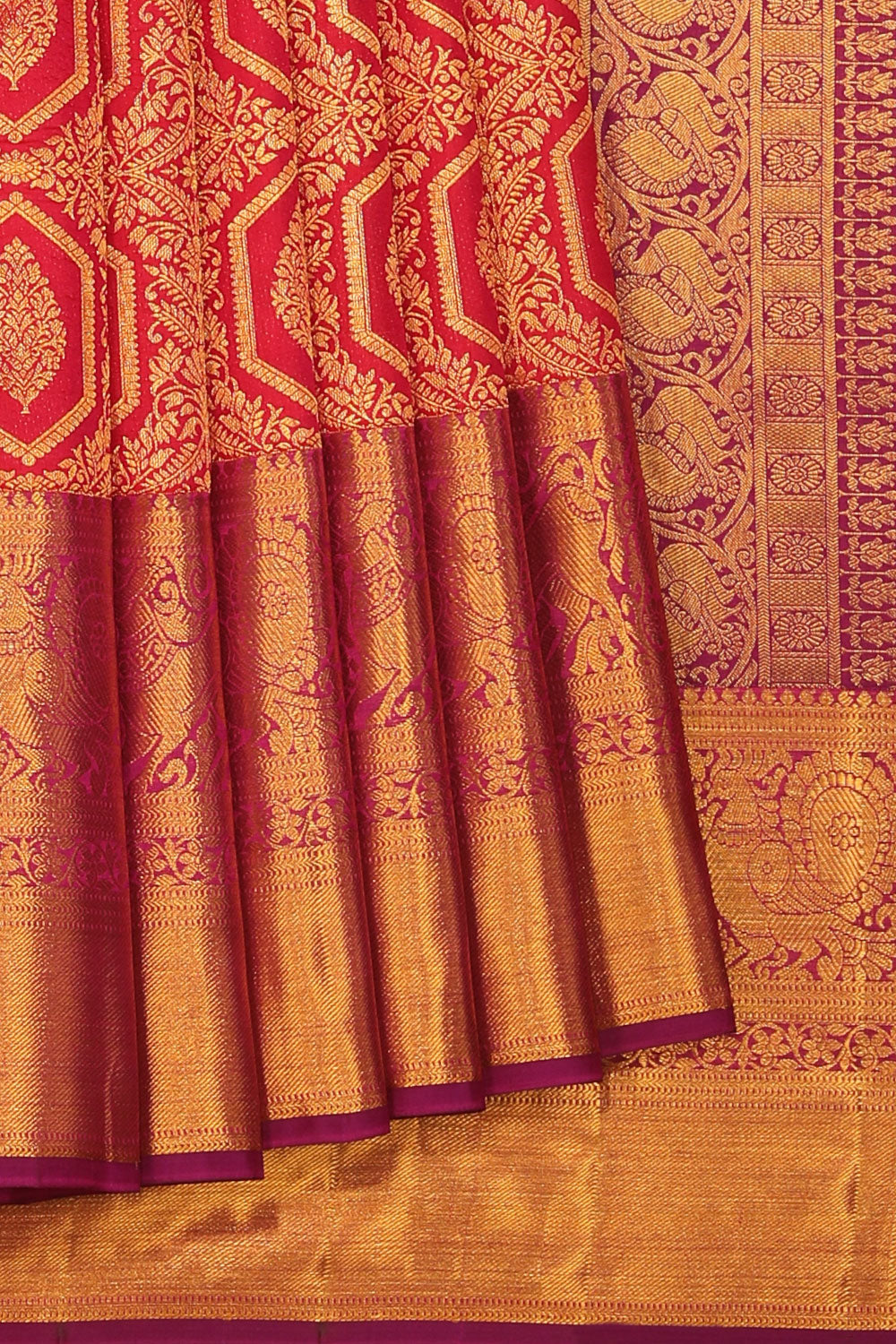 Collection of Kanchipattu Red Saree in a gallery layout