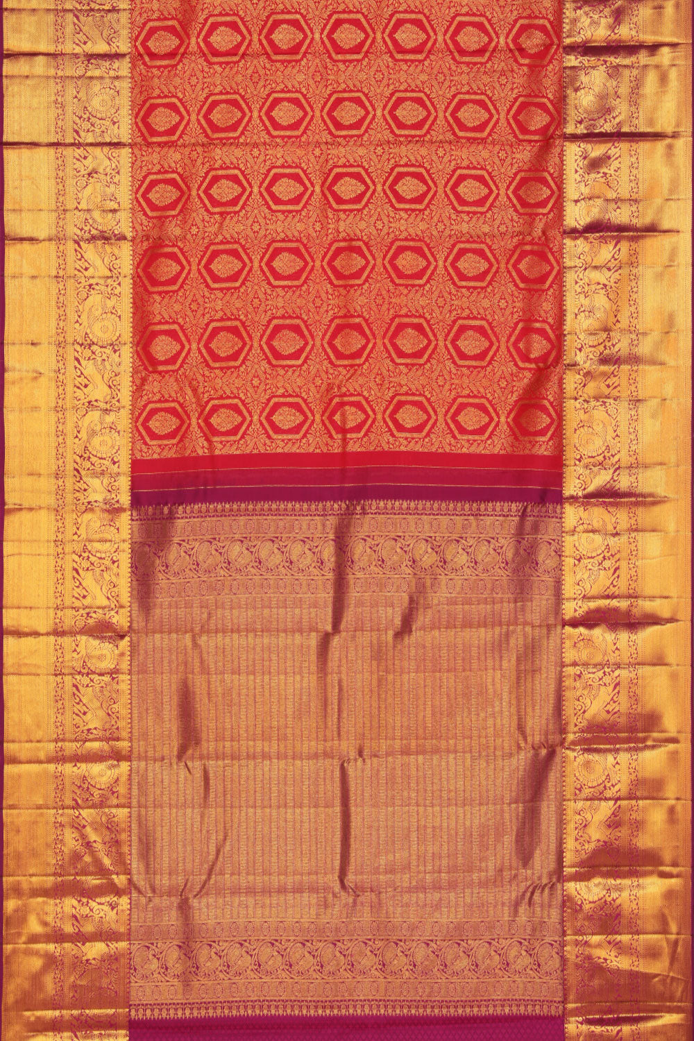 Collection of Kanchipattu Red Saree in a gallery layout