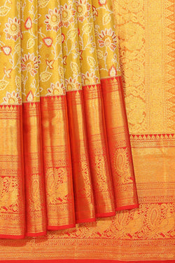 Collection of Kanchipattu Gold Saree in a gallery layout