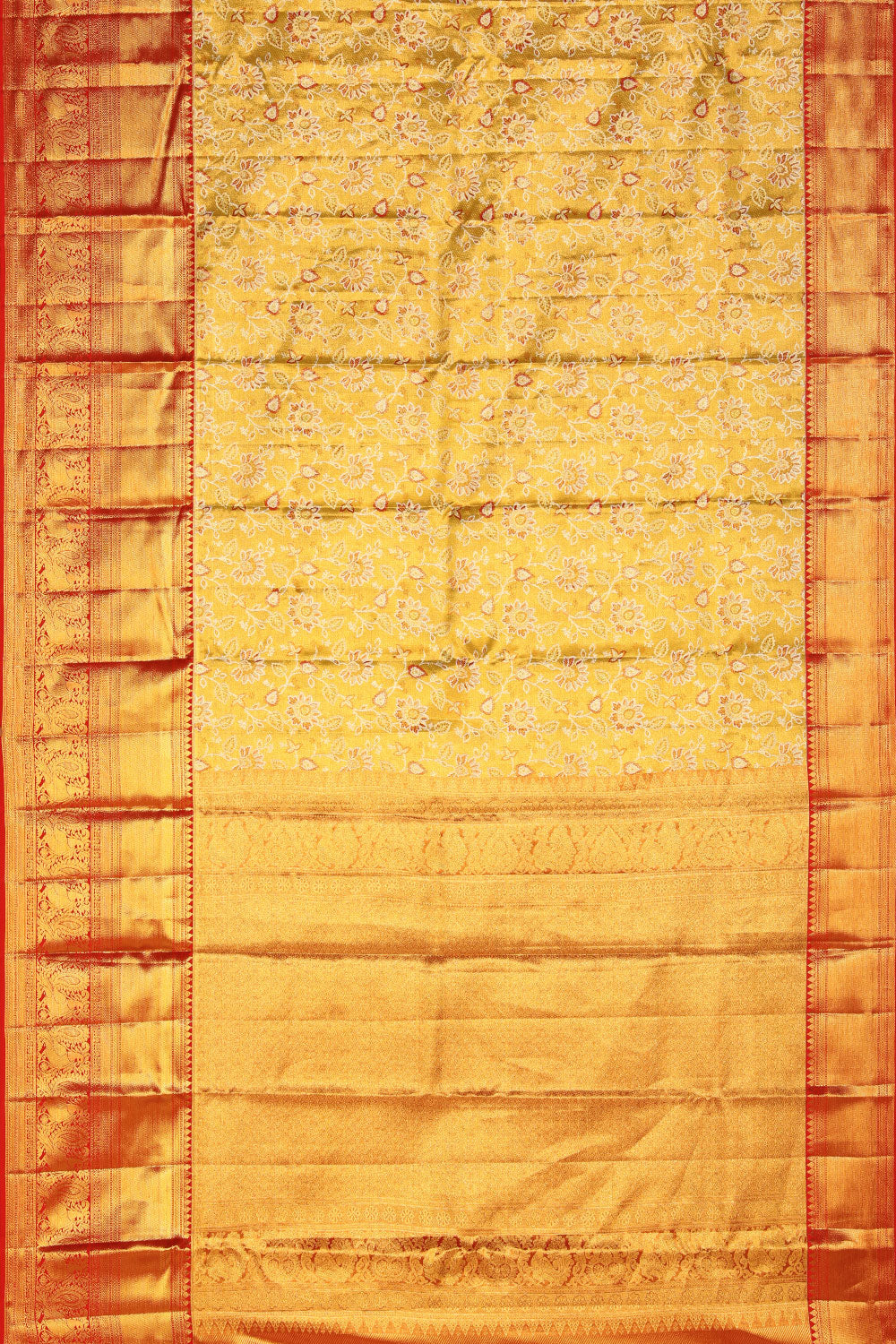 Collection of Kanchipattu Gold Saree in a gallery layout