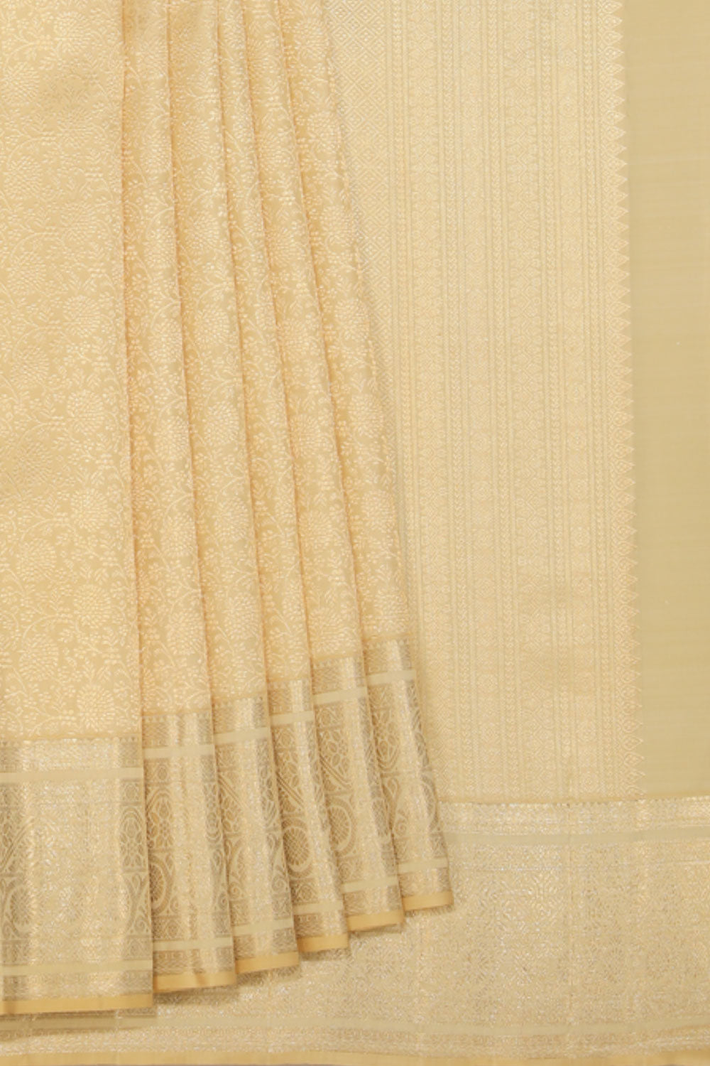 Collection of Kanchipattu Beige Saree in a gallery layout