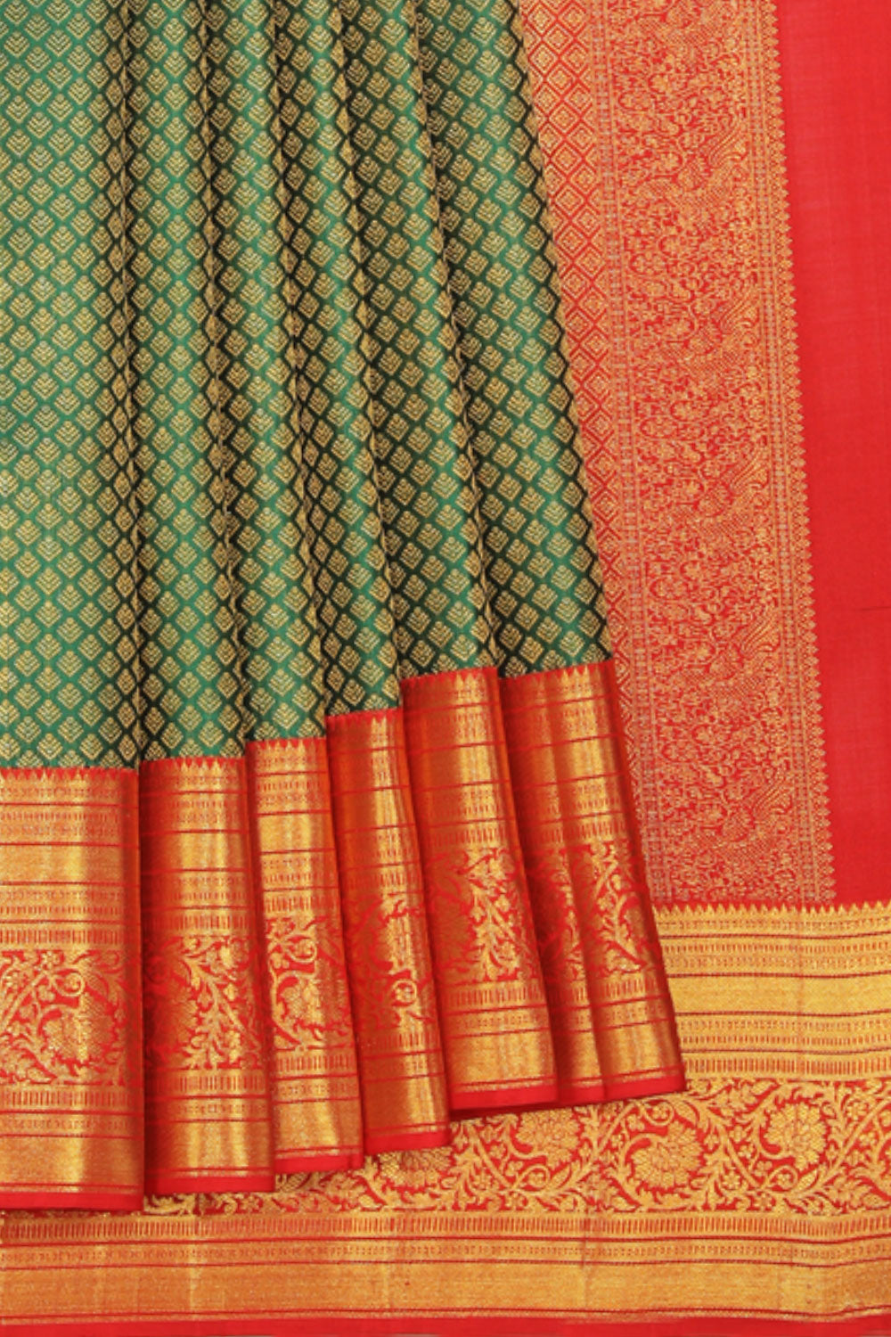 Collection of Kanchipattu Green Saree in a gallery layout