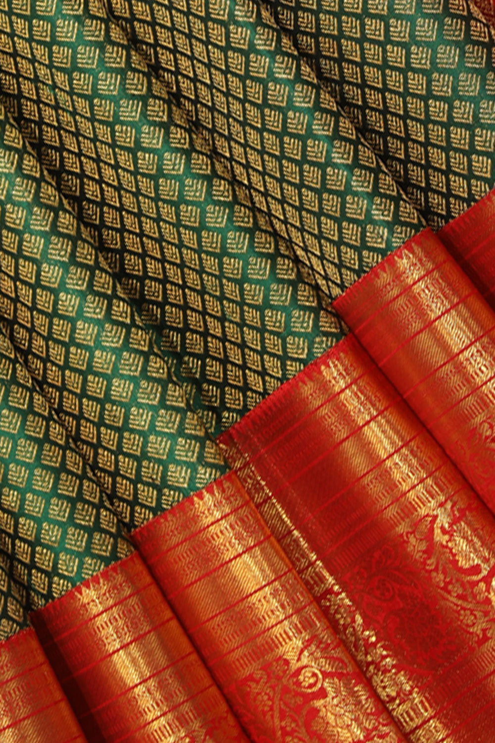 Collection of Kanchipattu Green Saree in a gallery layout