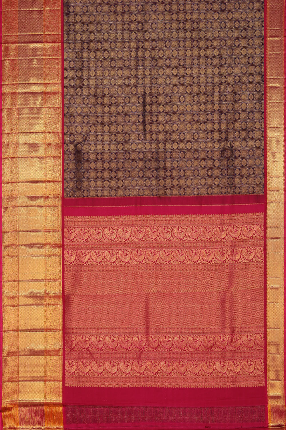 Collection of Kanchipattu Violet Saree in a gallery layout