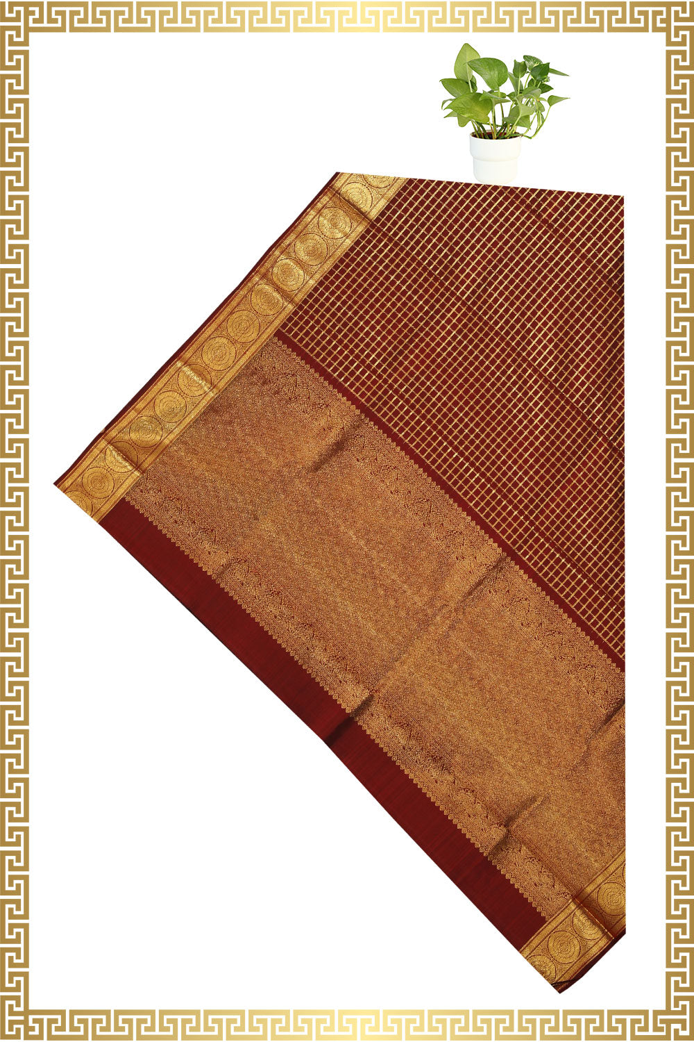 Kanchi-Silk Maroon Dupatta