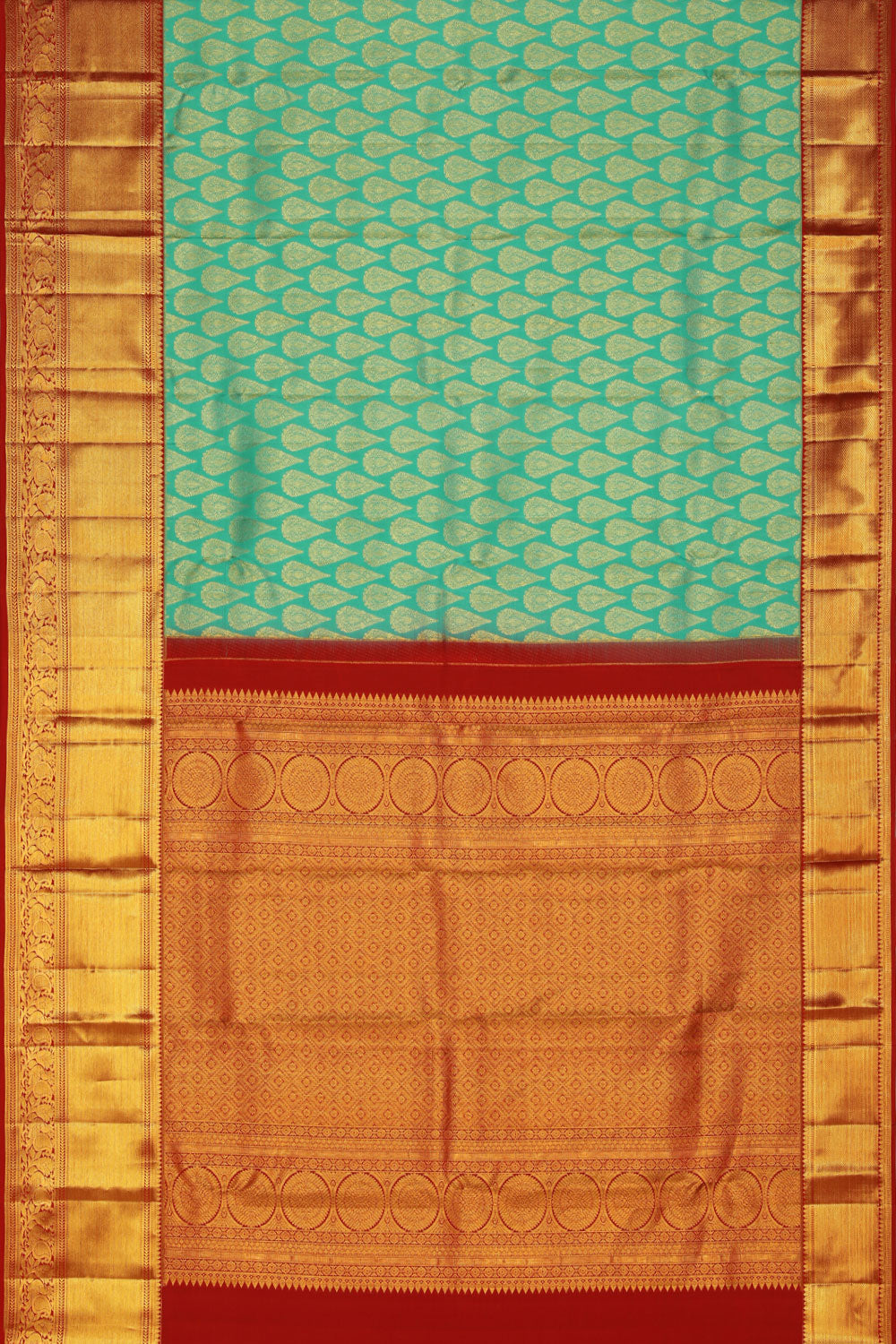 Image of Kanchipattu Sea-Green Saree