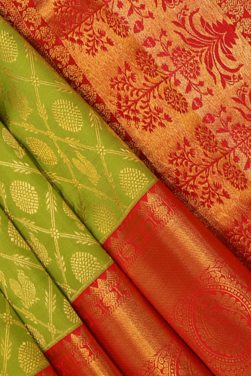 Collection of Kanchipattu Green Saree in a gallery layout