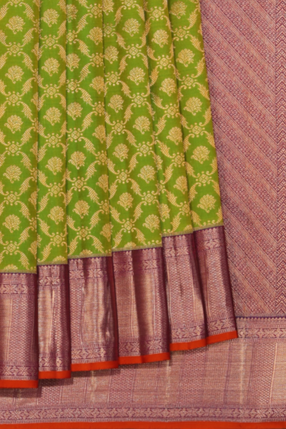 Collection of Kanchipattu Green Saree in a gallery layout