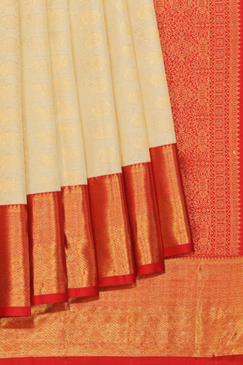 Collection of Kanchipattu Off-White Saree in a gallery layout