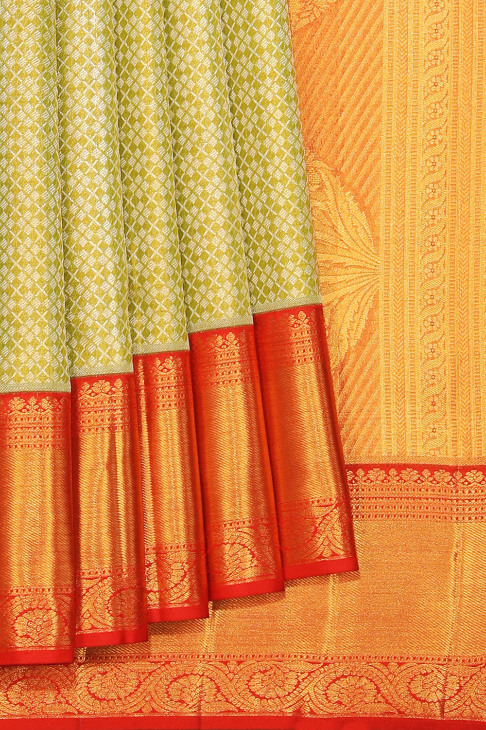 Collection of Kanchipattu Green Saree in a gallery layout