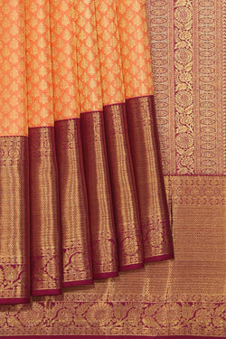 Collection of Kanchipattu Peach Saree in a gallery layout