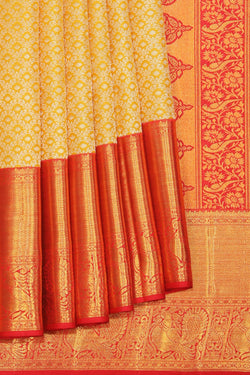 Collection of Kanchipattu Yellow Saree in a gallery layout