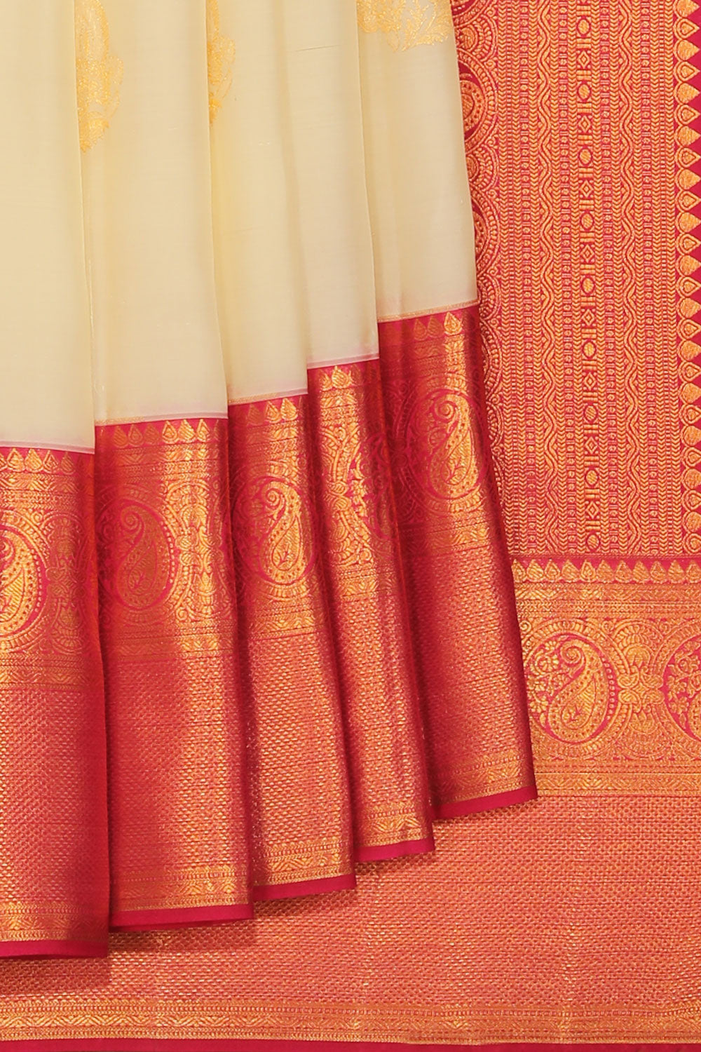 Collection of Kanchipattu Cream Saree in a gallery layout