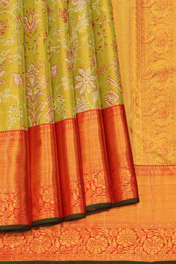 Collection of Kanchipattu Green Saree in a gallery layout