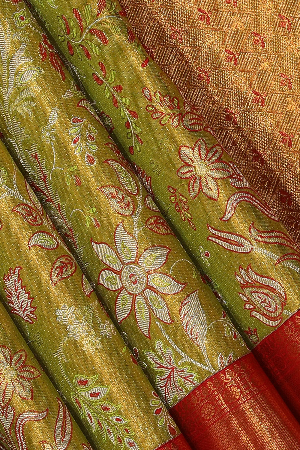 Collection of Kanchipattu Green Saree in a gallery layout