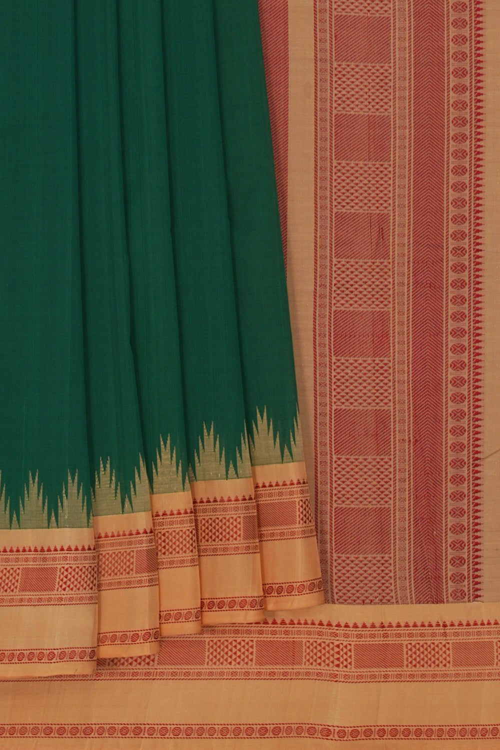 Image of Kanchi Cotton Green Saree