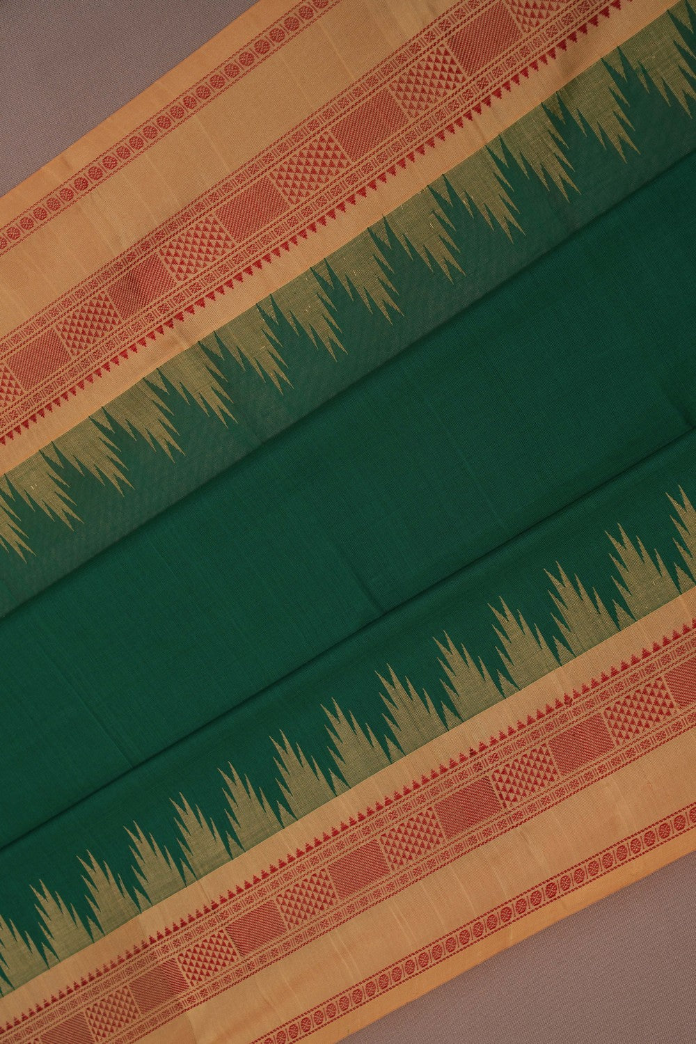 Image of Kanchi Cotton Green Saree