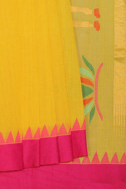 Collection of Uppada Cotton Yellow Saree in a gallery layout