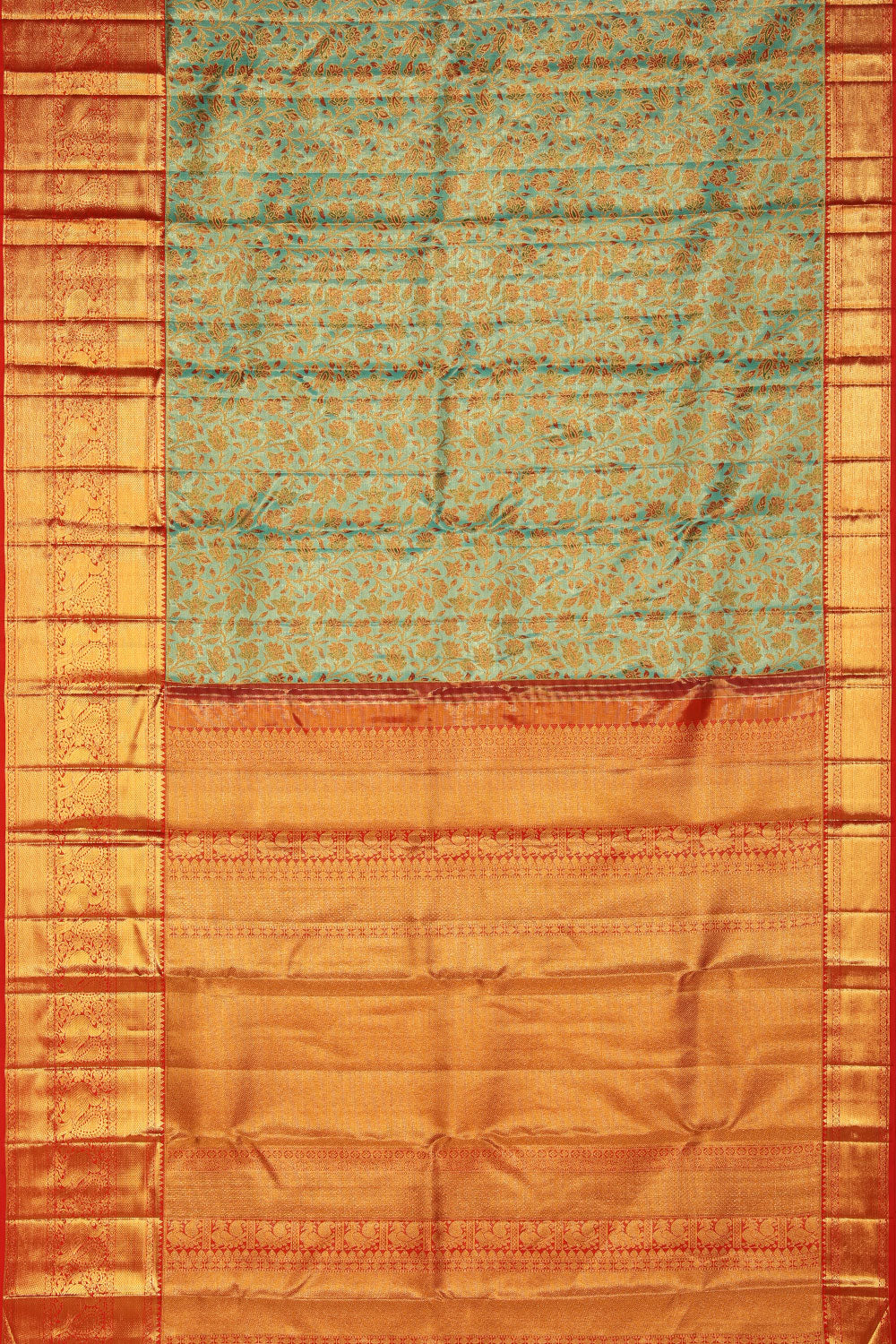 Image of Kanchipattu An Ethereal Gold/Green Saree