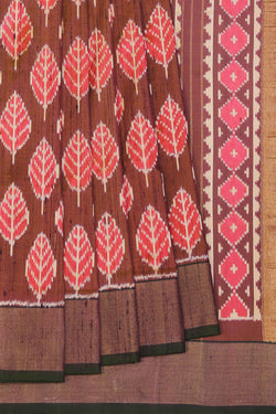 Collection of Pochampally Brown Saree in a gallery layout