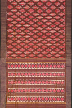 Collection of Pochampally Brown Saree in a gallery layout