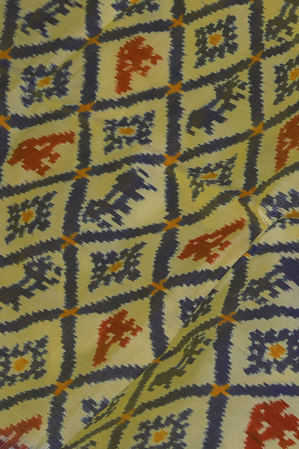 Image of Pochampally-Silk Pavada Unstitched Set