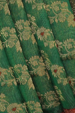 Collection of Chanderi Green Saree in a gallery layout