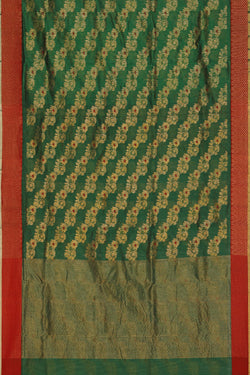 Collection of Chanderi Green Saree in a gallery layout