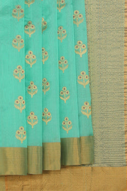 Collection of Chanderi Sea-Green Saree in a gallery layout