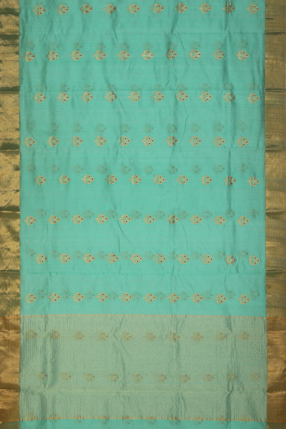 Collection of Chanderi Sea-Green Saree in a gallery layout