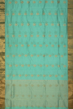 Collection of Chanderi Sea-Green Saree in a gallery layout