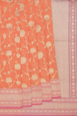 Collection of Banarasi Silk Peach Saree in a gallery layout