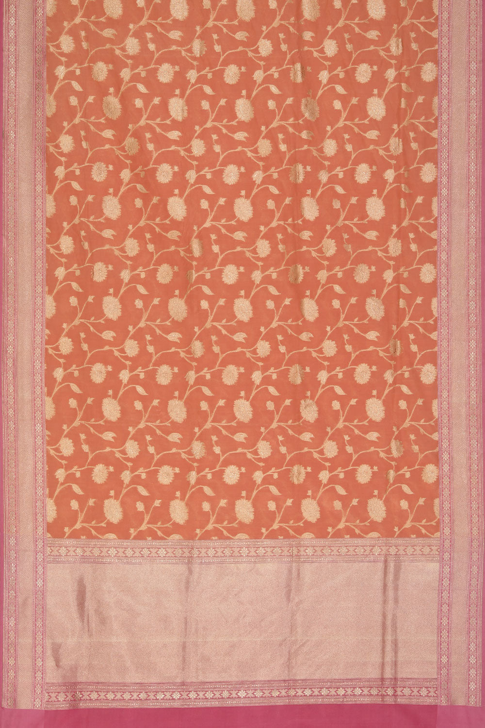 Image of Banarasi Silk Peach Saree