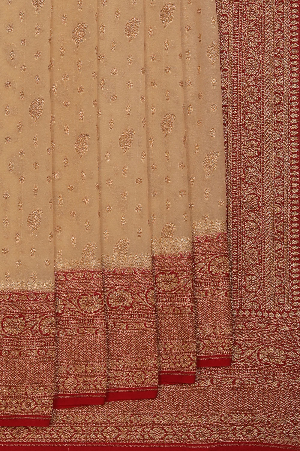 Collection of Banarasi Georgette Beige Saree in a gallery layout