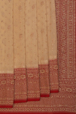 Collection of Banarasi Georgette Beige Saree in a gallery layout