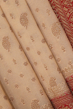 Collection of Banarasi Georgette Beige Saree in a gallery layout