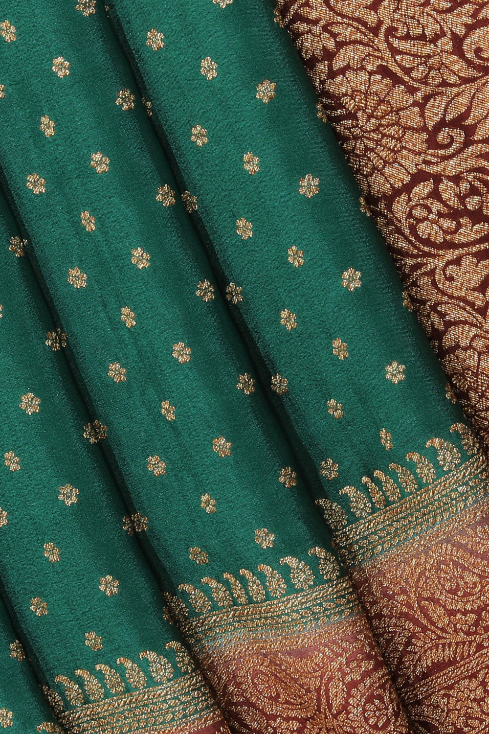 Banarasi Crepe Green Saree