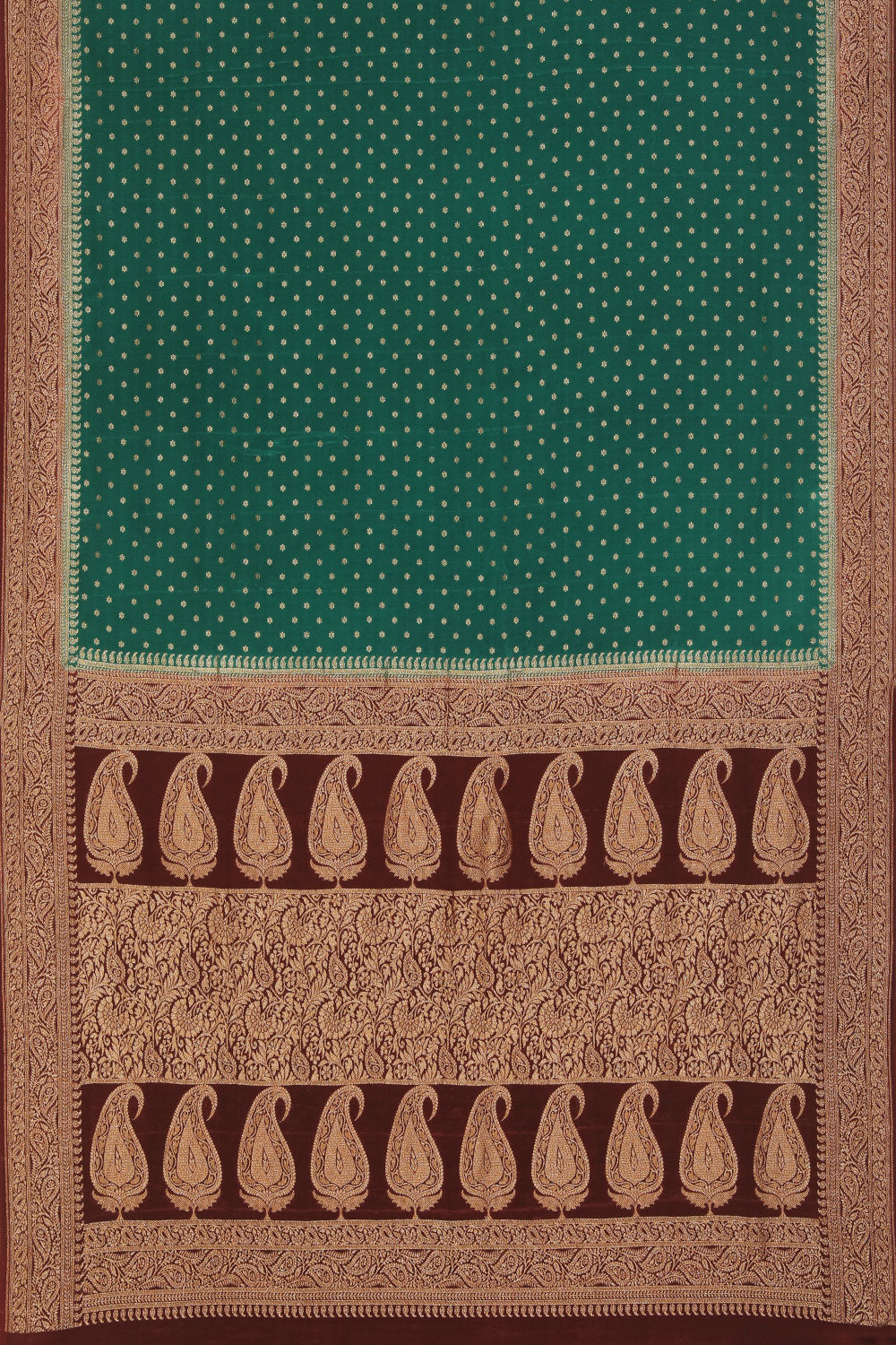 Banarasi Crepe Green Saree