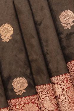 Collection of Banarasi Silk Grey Saree in a gallery layout