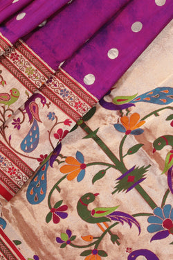 Image of Banarasi-Silk Violet Saree