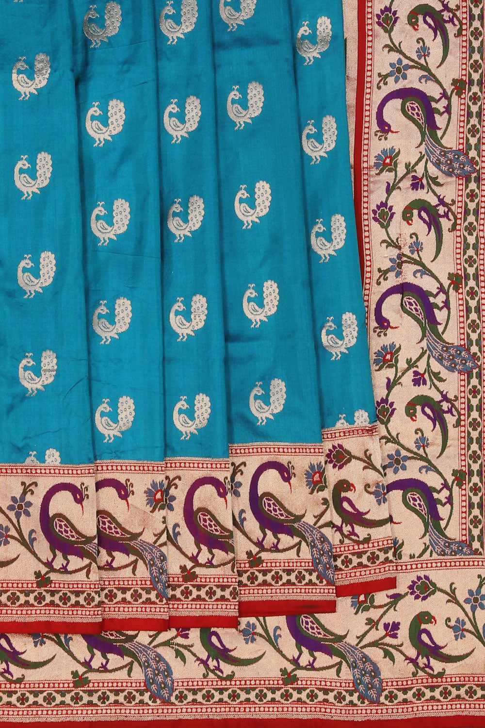 Collection of Banarasi-Silk Blue Saree in a gallery layout