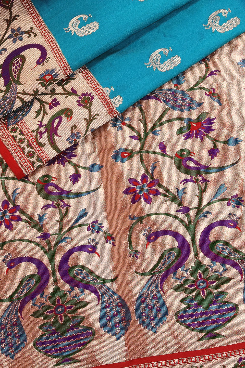 Collection of Banarasi-Silk Blue Saree in a gallery layout