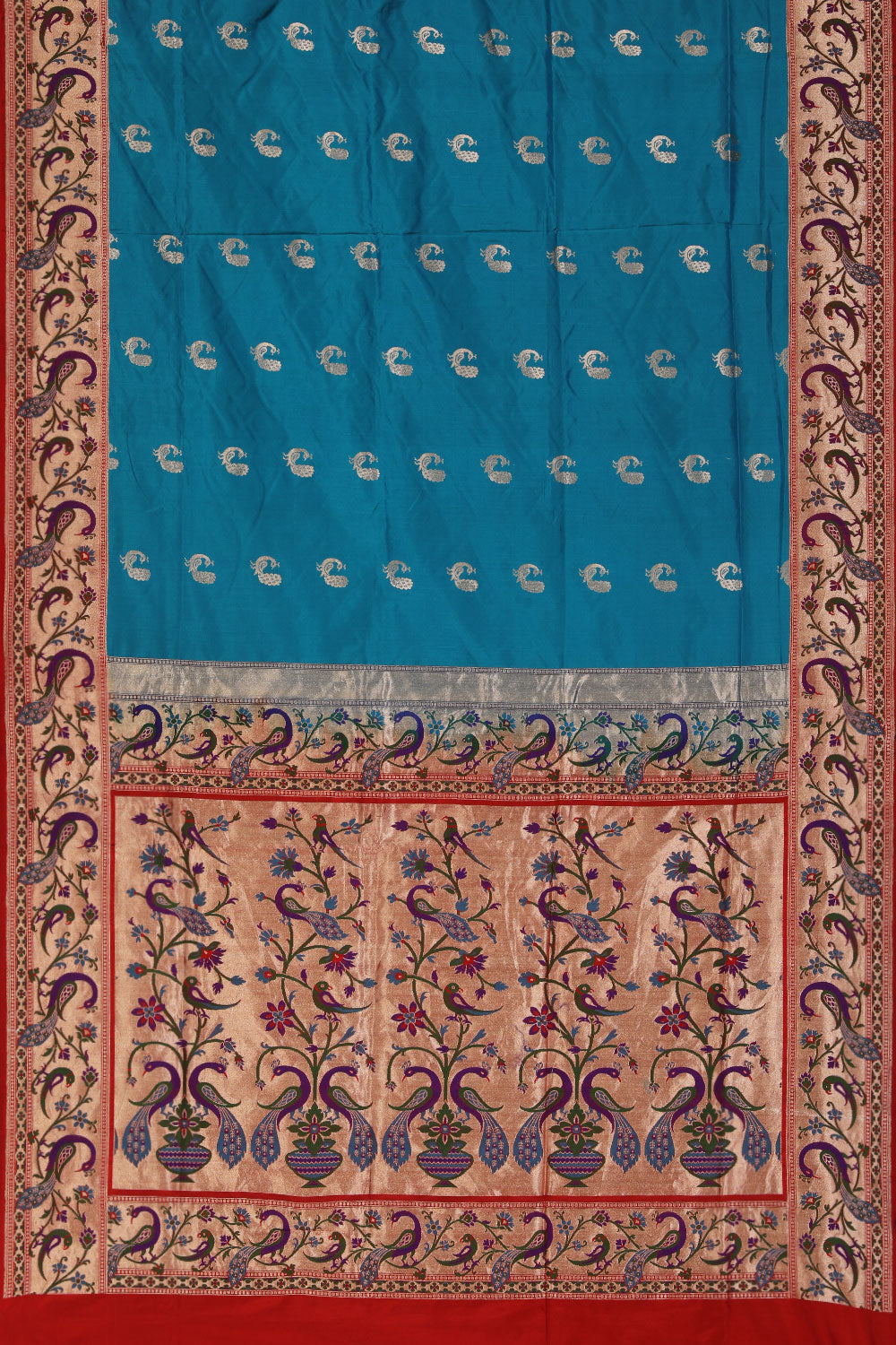 Collection of Banarasi-Silk Blue Saree in a gallery layout