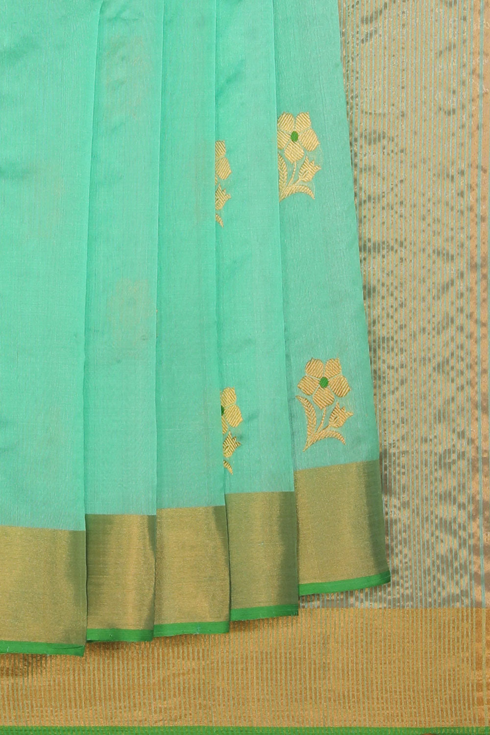 Collection of Chanderi Sea Green Saree in a gallery layout