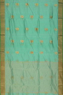 Collection of Chanderi Sea Green Saree in a gallery layout