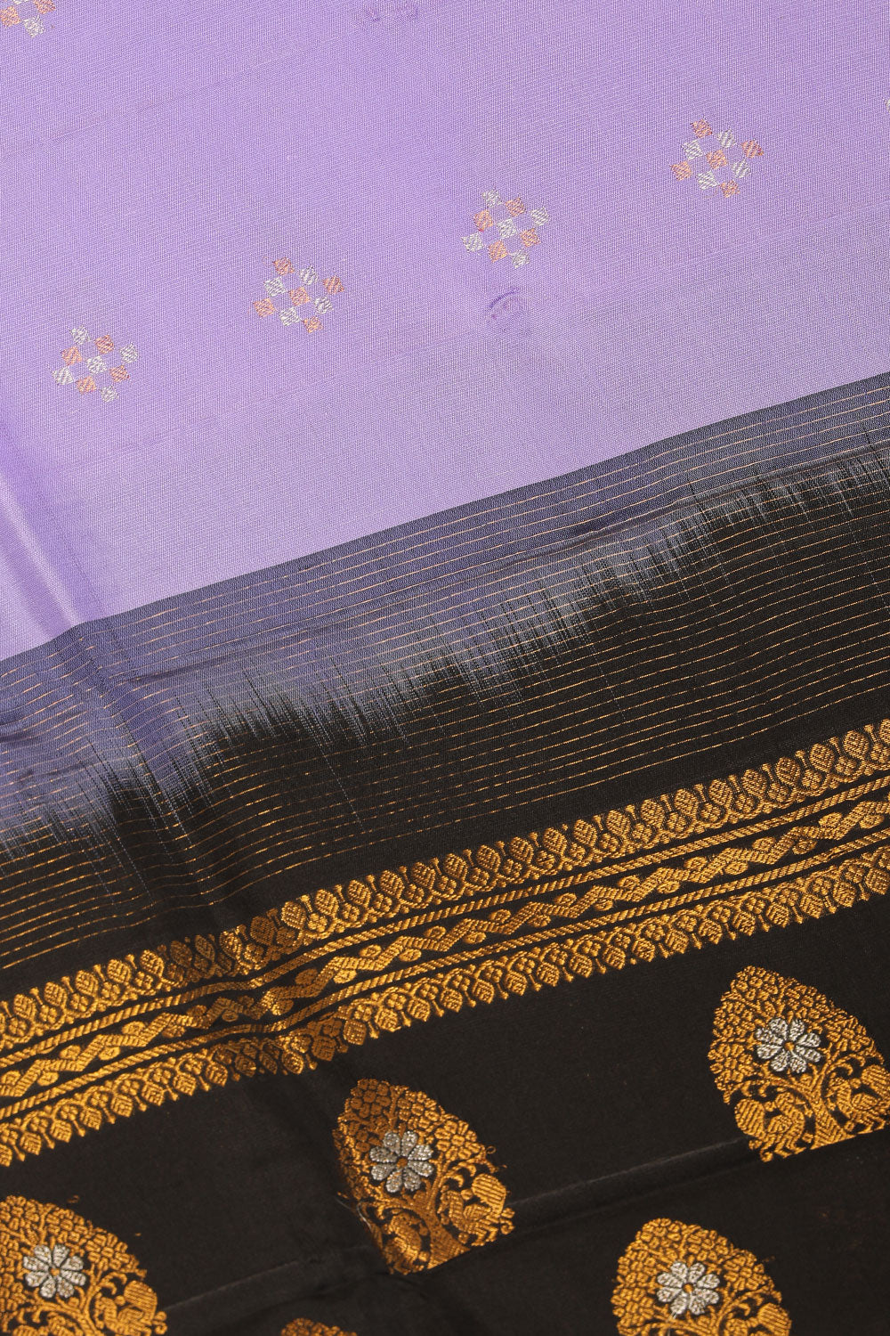 Gadwal Purple Dupatta With Kanchi Border