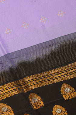 Image of Gadwal Purple Dupatta With Kanchi Border